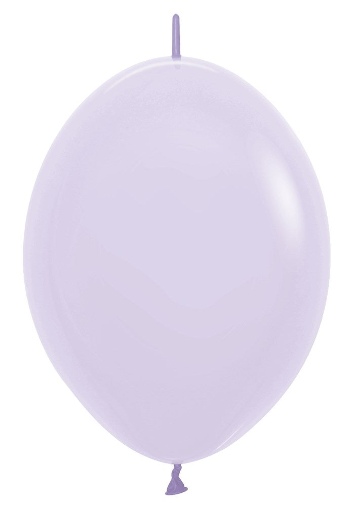 Matte lilac 12-inch latex balloon with smooth finish and round shape.