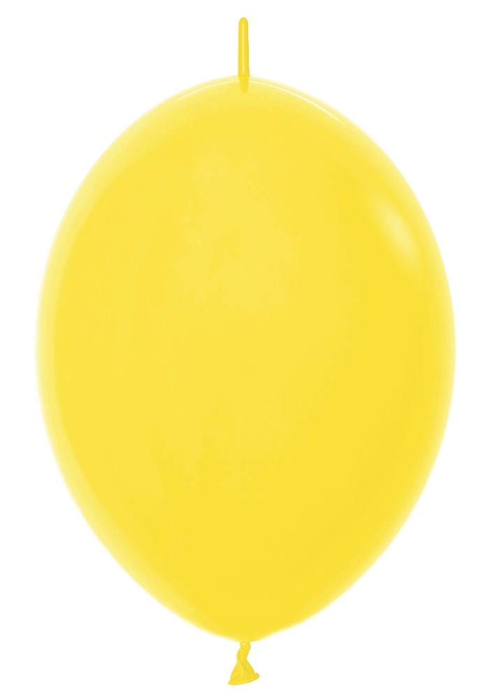 Bright yellow 6-inch latex balloon with a smooth surface and rounded shape.