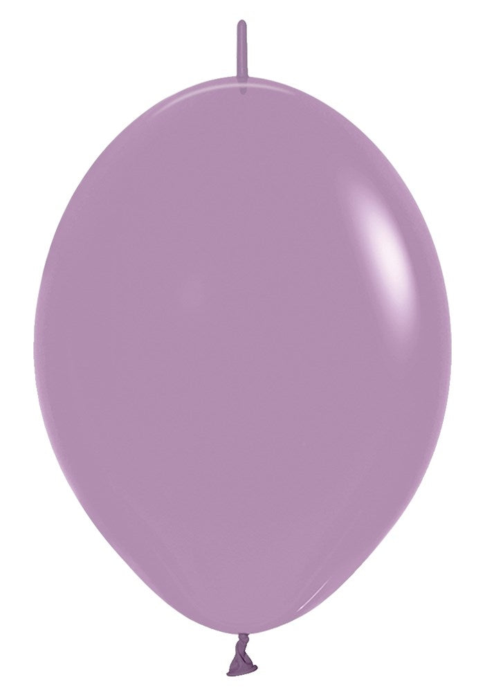 Pastel dusk lavender 6-inch latex balloon with a tied end and smooth surface.