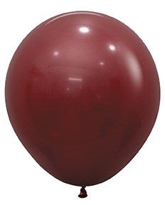 Deep merlot red 18-inch round latex balloon with a glossy finish and tied end.