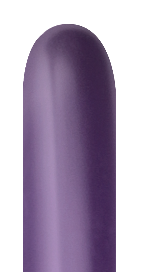 Glossy violet latex balloon with an elongated oval shape, ideal for twisting and sculpting.