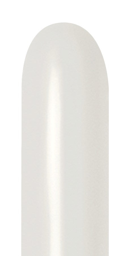 Single smooth pastel cream latex balloon with a rounded tip and glossy finish.