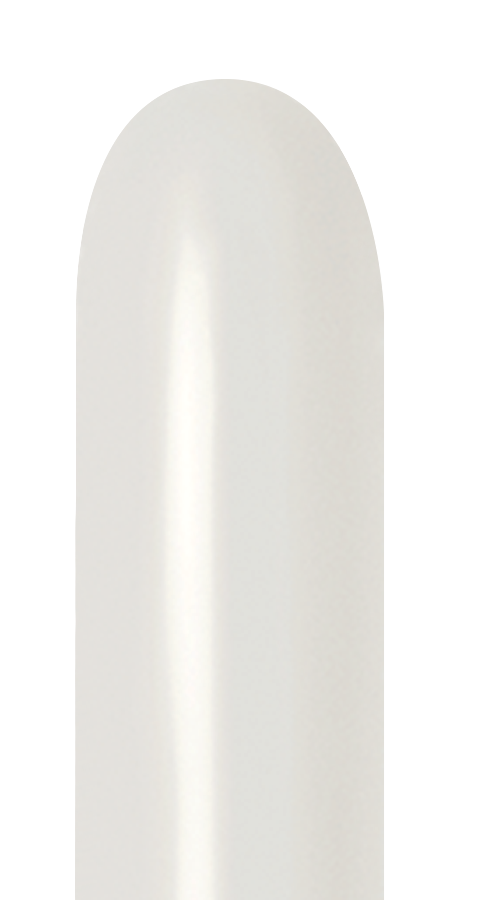 Glossy cream-colored latex balloon with an elongated oval shape, deflated.