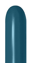 Deep teal 260 Sempertex deluxe long latex balloon with smooth, glossy finish.