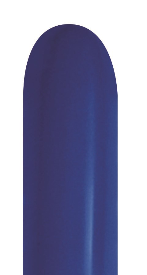 Single royal blue latex balloon with a smooth, elongated oval shape and glossy finish.
