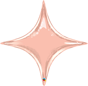 40-inch rose gold star-shaped flat foil balloon with a shiny metallic finish.