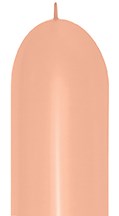 Peach-blush elongated latex balloon with smooth surface and tapered tip.