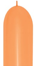 Bright neon orange elongated latex balloon with rounded tip and narrow neck.