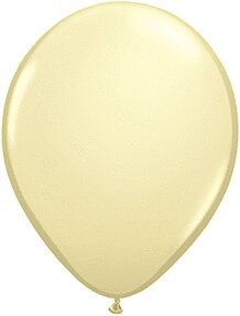 5-inch smooth ivory silk latex balloon inflated with a glossy finish.