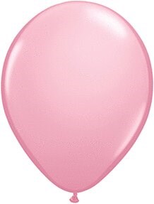 Glossy light pink 5-inch latex balloon with a rounded teardrop shape and tied end.