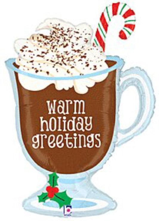 Betallic Christmas Hot Chocolate 36in Foil Balloon FLAT