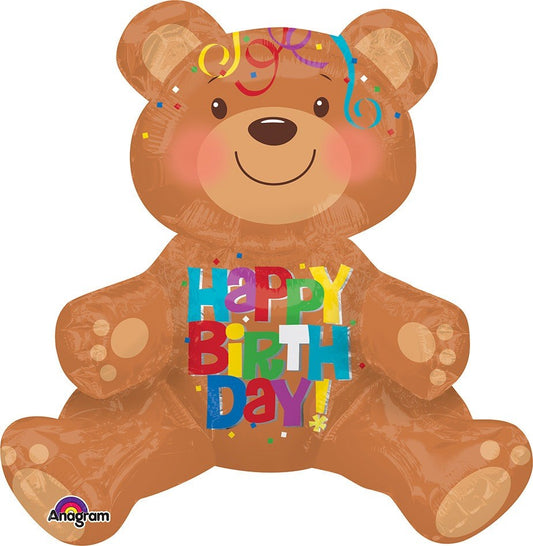 Happy Birthday Sitting Bear 19 Balloon