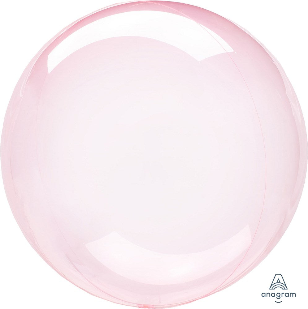 18-inch round pink crystal foil balloon with glossy, translucent finish.