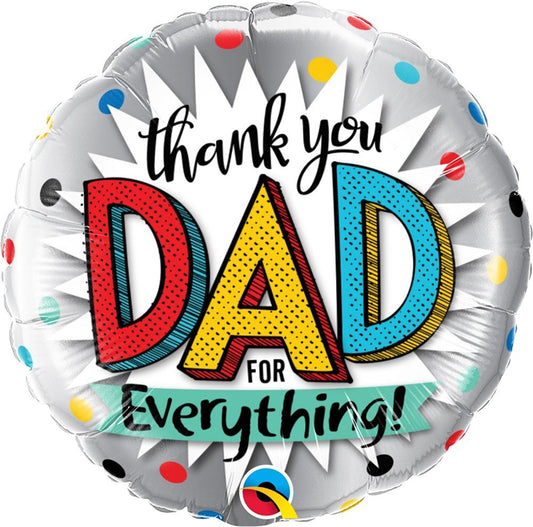 Thank You Dad For Everything 18in Foil Balloon Flat