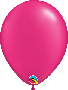 Shiny pearl magenta latex balloon, 11-inch round shape, smooth surface.