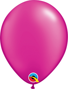 Pearl magenta 5-inch latex balloon with a smooth, shiny surface and rounded shape.