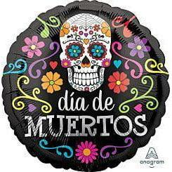 Anagram Colorful Dia de Los Muertos 17in Foil Balloon FLAT - Toy World Inc