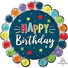 Anagram Dot Circle Birthday 26in Foil Balloon - Toy World Inc
