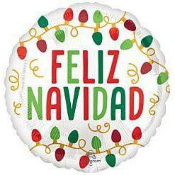 Anagram Feliz Navidad Chrismtas Lights 17in Foil Balloon - Toy World Inc