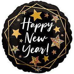 Anagram Happy New Year Gold Sparkle 17in Foil Balloon - Toy World Inc