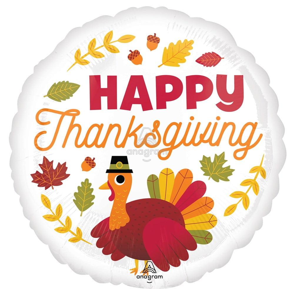 Anagram Happy Thanksgiving Turkey 17in Foil Balloon FLAT - Toy World Inc