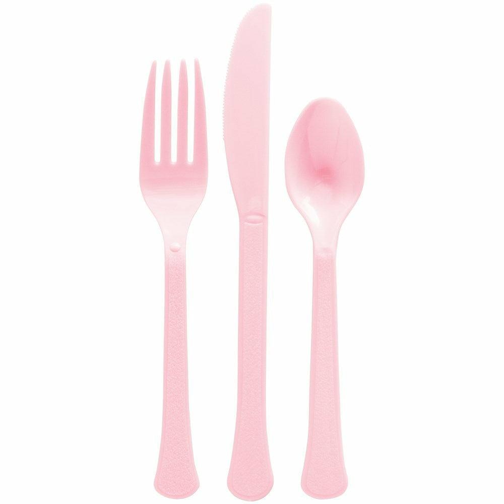 Assorted Heavy Weight Cutlery New Pink 80ct - Toy World Inc