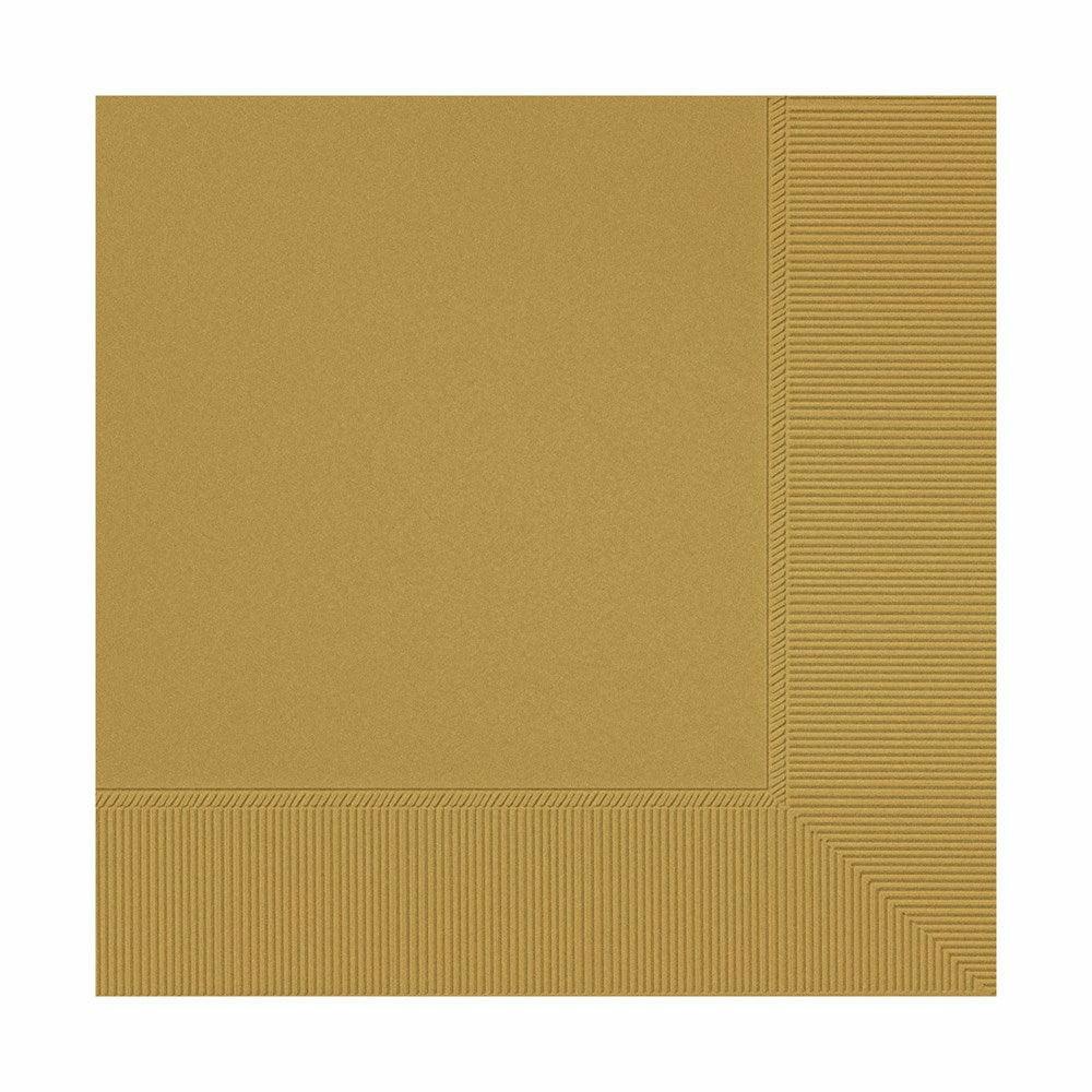 Beverage Napkin 3 Ply Gold 40ct - Toy World Inc
