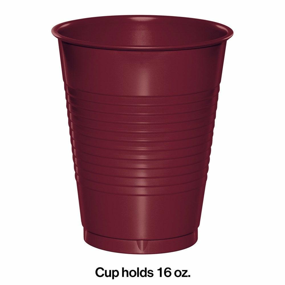 Burgundy 16oz Plastic Cup 20ct - Toy World Inc