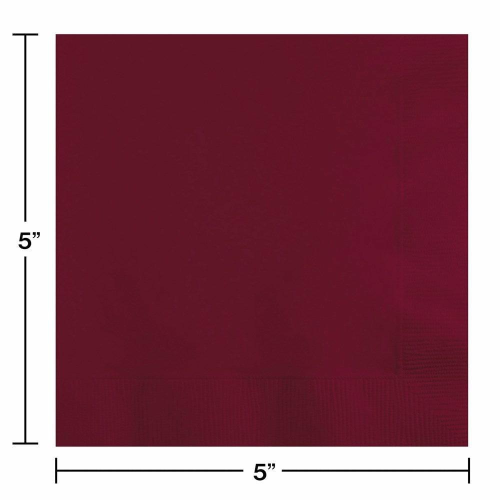 Burgundy Beverage Napkin 50ct - Toy World Inc