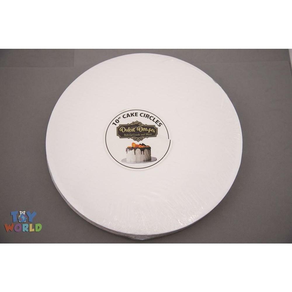 Cake Board 10in 8pc/pack - White - Toy World Inc