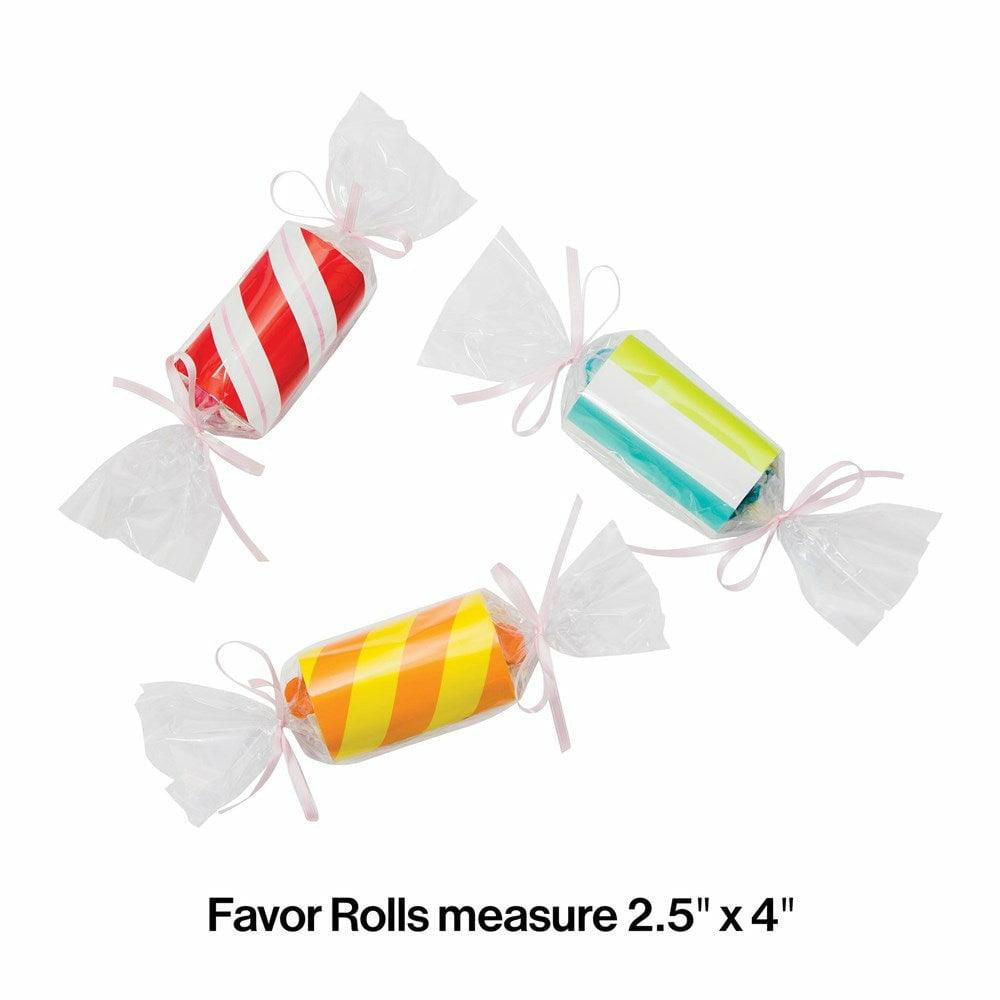 Candy Shop Party Treat Rolls With Cellophane And Ribbon 8Ct - Toy World Inc