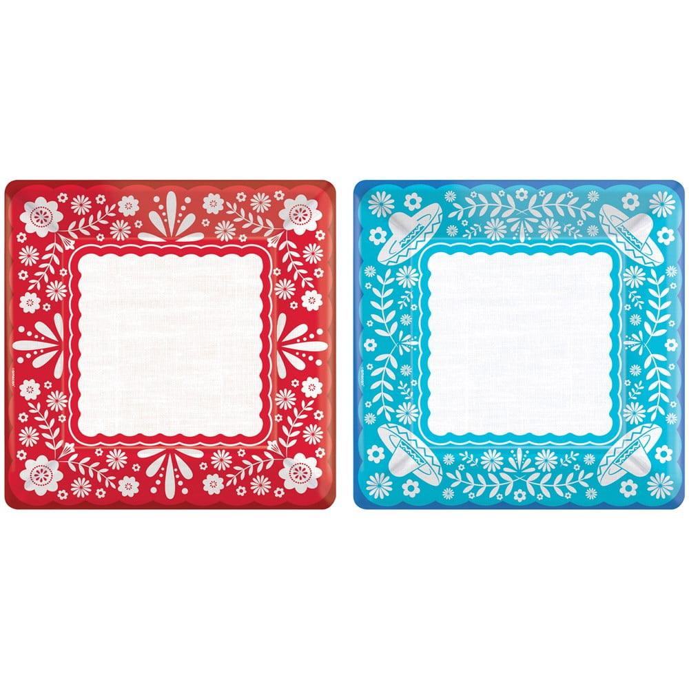 Cinco De Mayo Viva La Party 10in Square Dinner Plates 20ct - Toy World Inc
