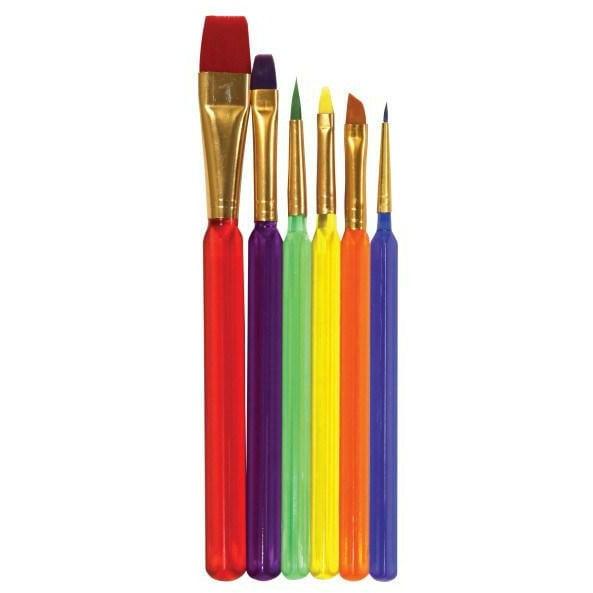 Creativity Street Beginners Paint Brush Triangular Handle 6ct Set - Toy World Inc