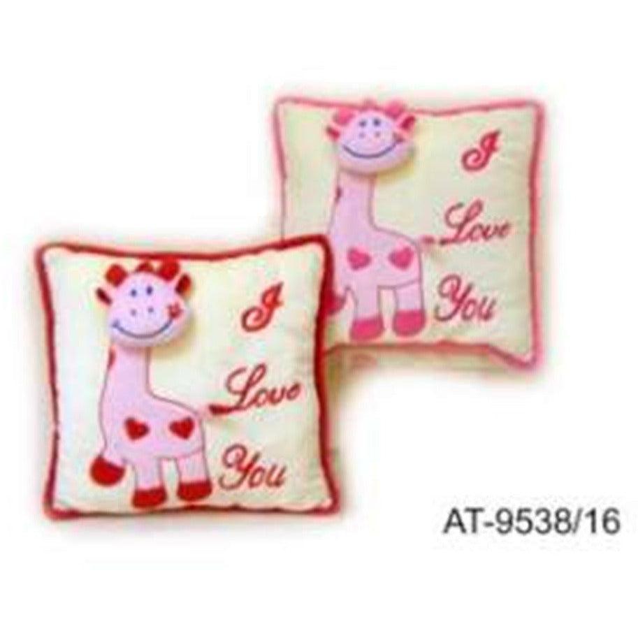 Cushion Giraffe Pink 16in - Toy World Inc