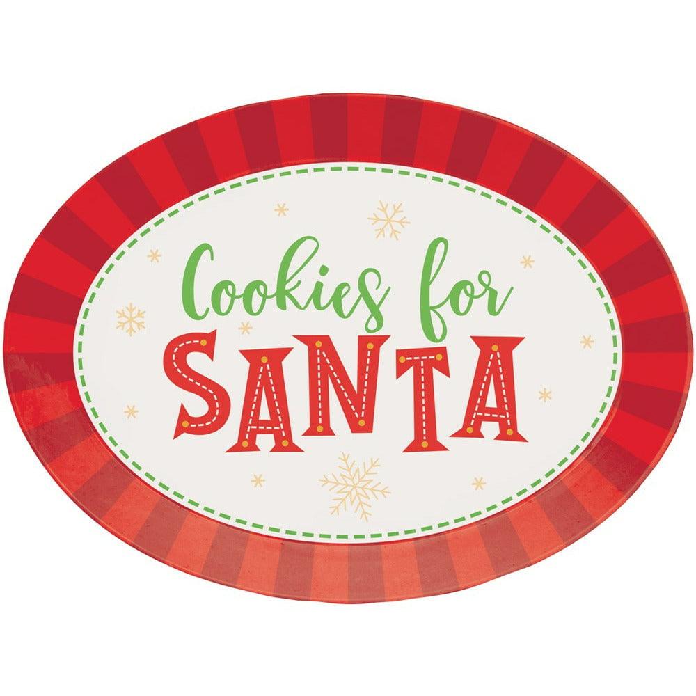 Decor Oval Plastic Tray Cookies for Santa 1ct - Toy World Inc