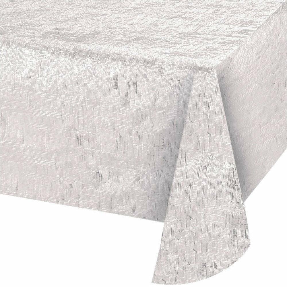 Decor Tablecover Opalescent White 54inx108in 1ct - Toy World Inc