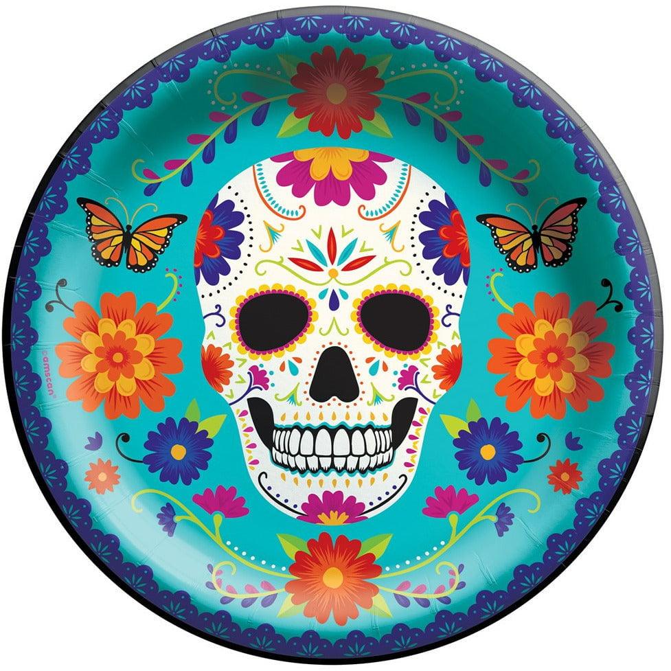 Dia De Los Muertos 10in Round Plates 20ct - Toy World Inc