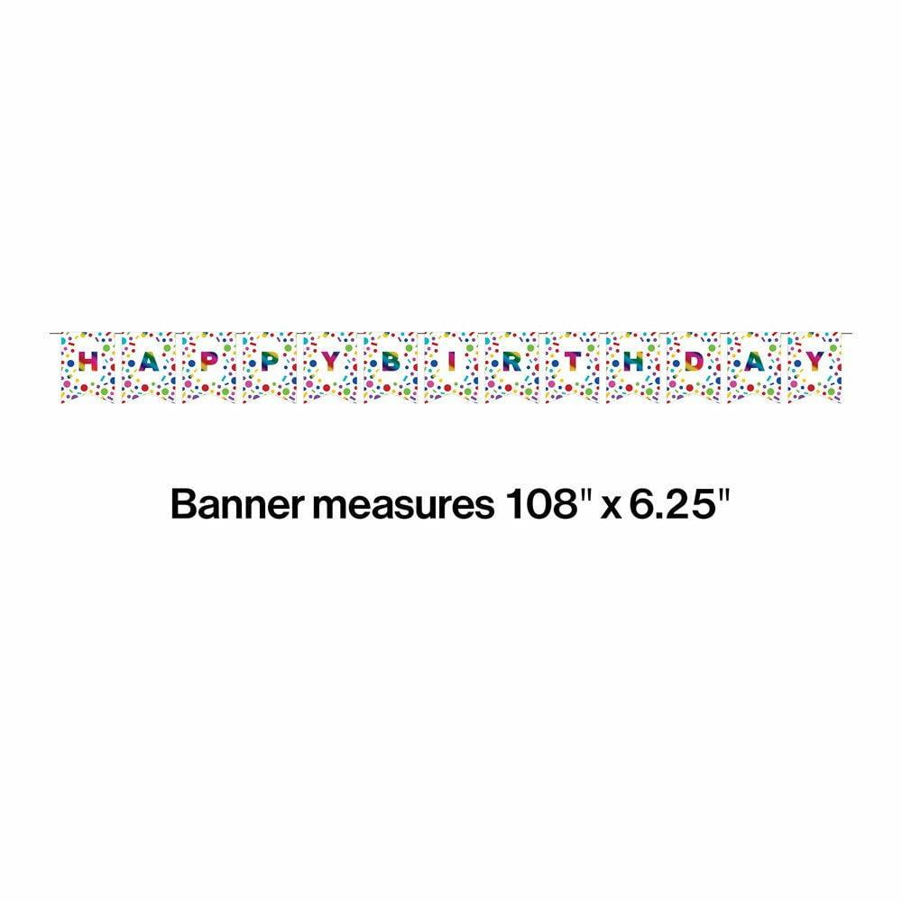Diy Pennant Banner Rainbow Foil Birthday 1Ct - Toy World Inc