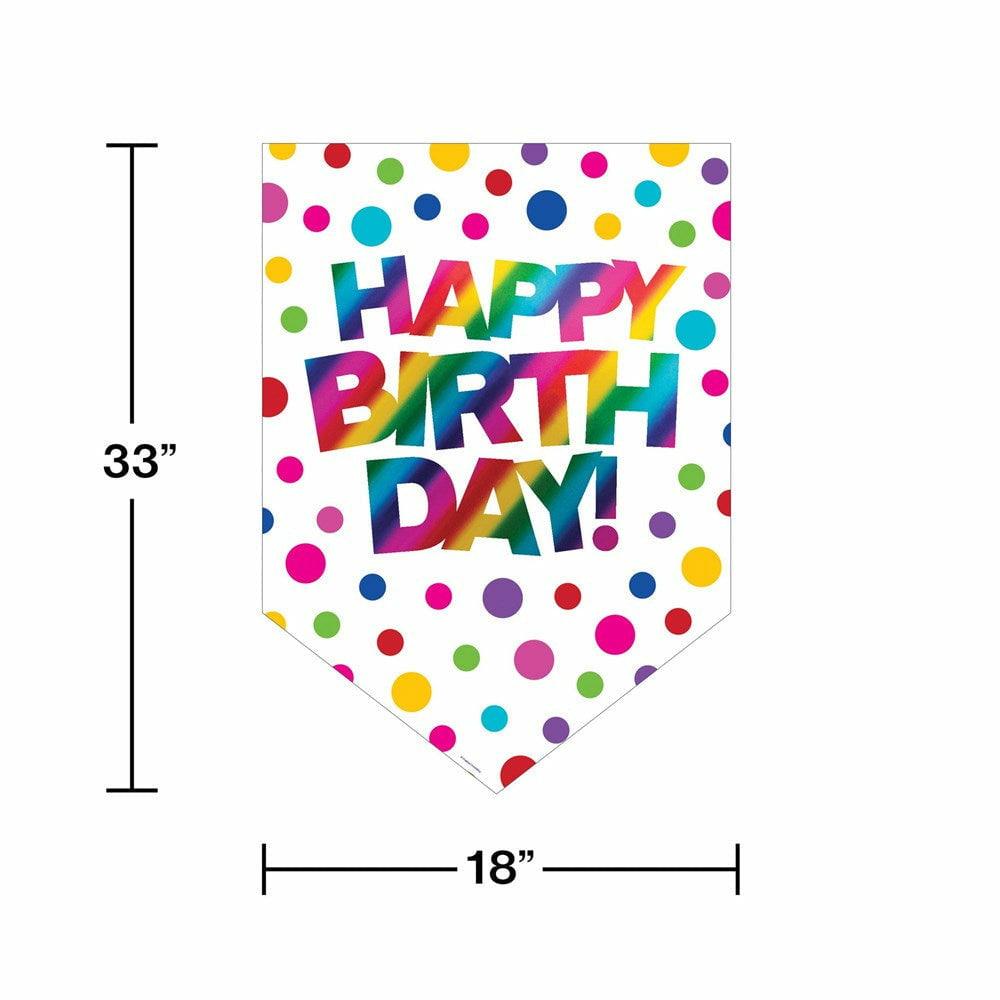 Door Sign Rainbow Foil Birthday 1Ct - Toy World Inc