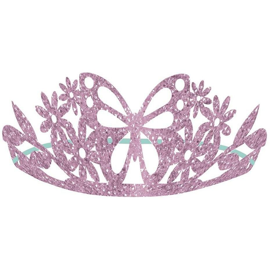 Flutter Glitter Paper Tiaras 8ct - Toy World Inc