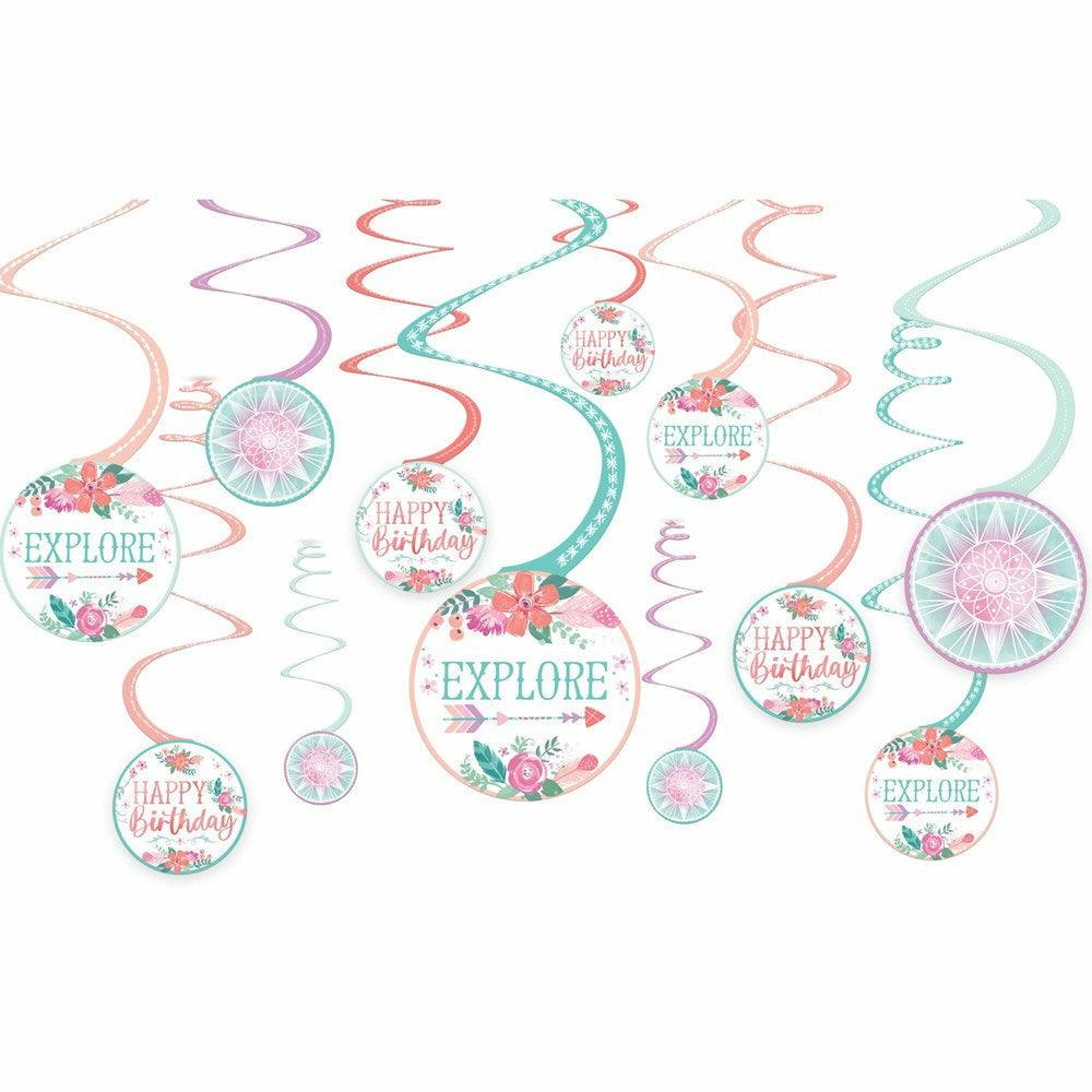 Free Spirit Swirl Decorations 12ct - Toy World Inc