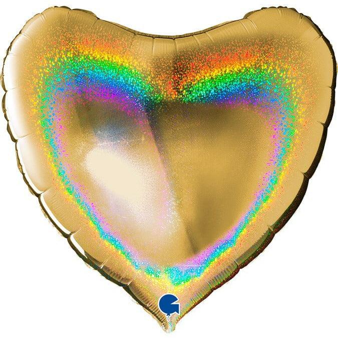 Grabo Gold Glitter Holographic 36in Foil Balloon - Toy World Inc