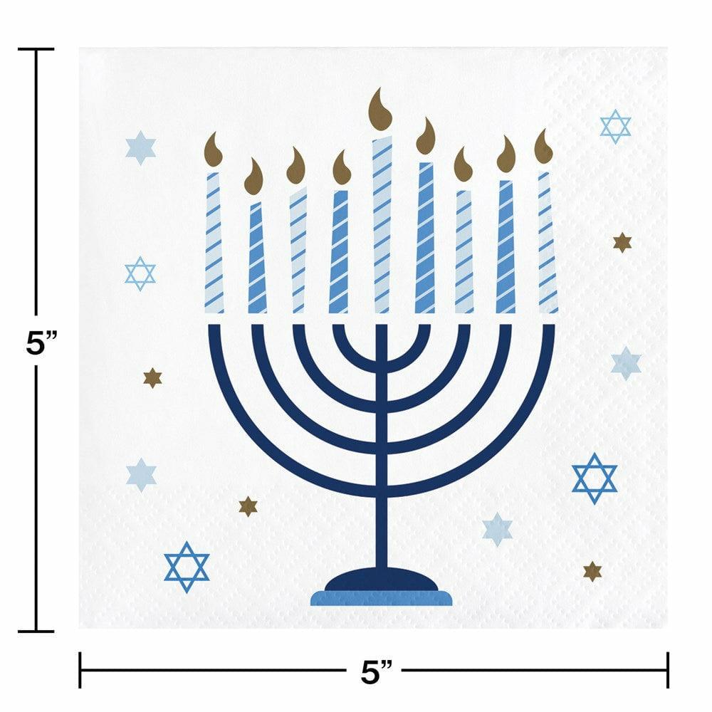 Hanukkah Celebration Beverage Napkin 16ct - Toy World Inc