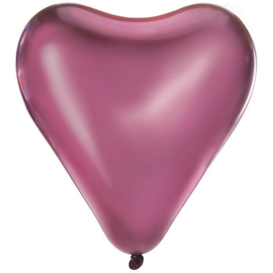 6ct, 12in, Pink Heart Balloons