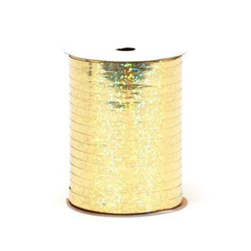 Holographic Gold Curling Ribbon 3/16in x 100yd - Toy World Inc