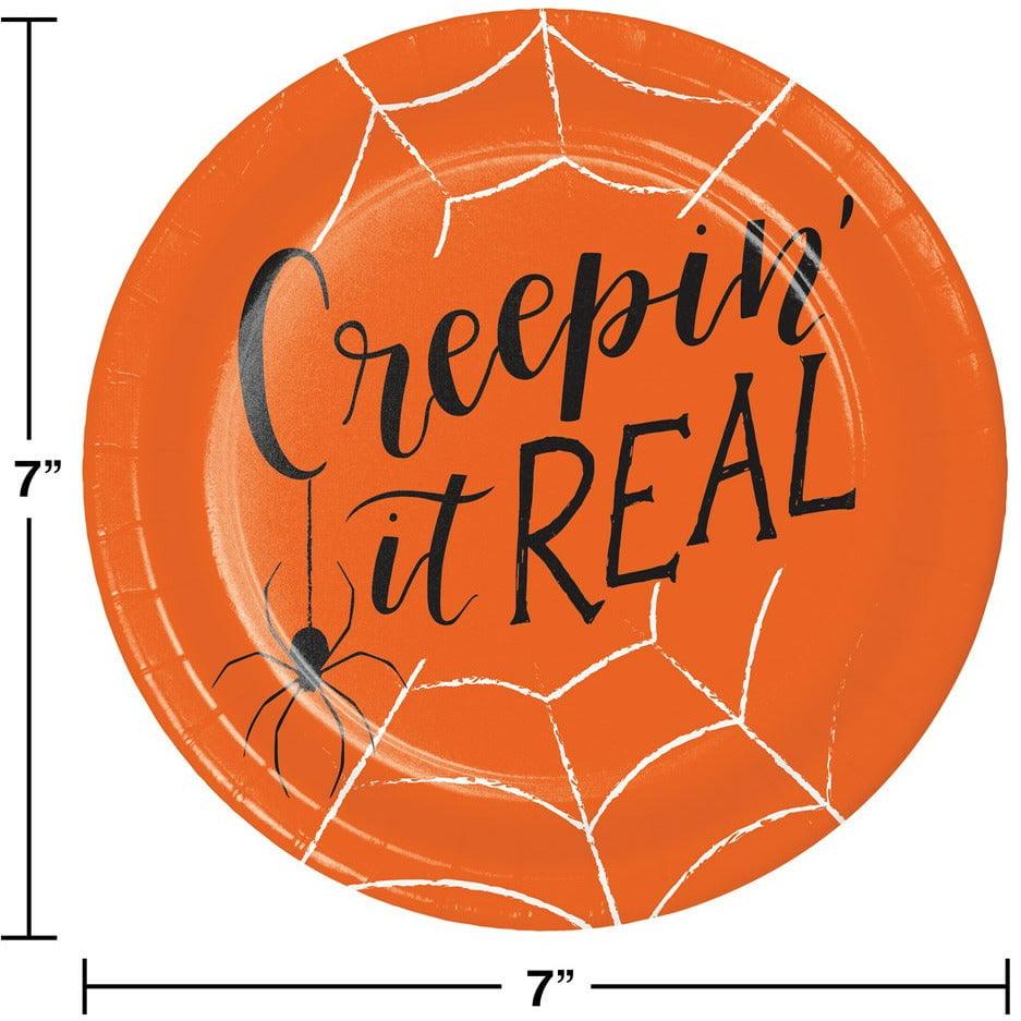 Humorous Halloween Luncheon Plate Creeping It Real 8ct - Toy World Inc