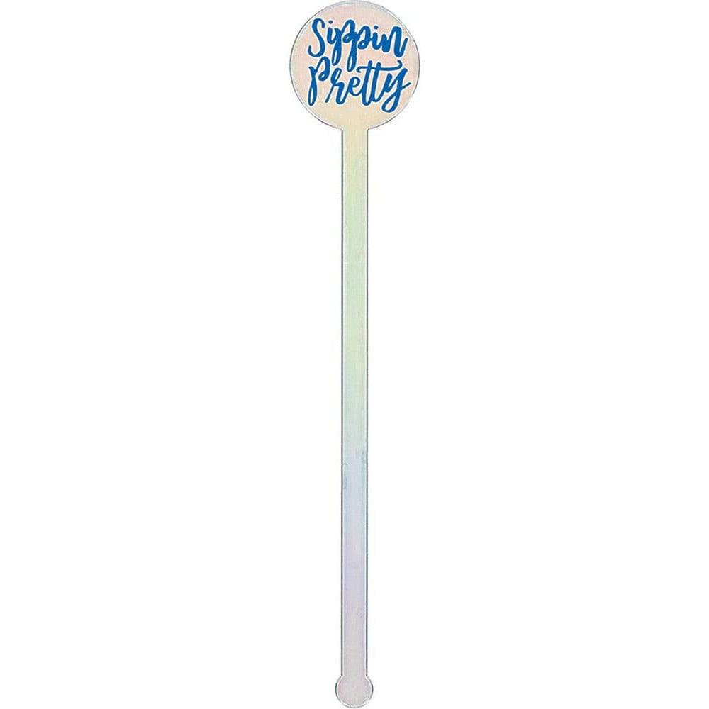 Iridescent Printed Plastic Stirrers 12ct - Toy World Inc