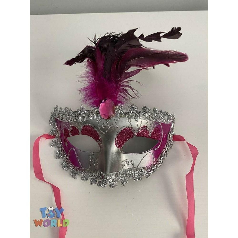 Mask w Rhinestones Fushia - Toy World Inc