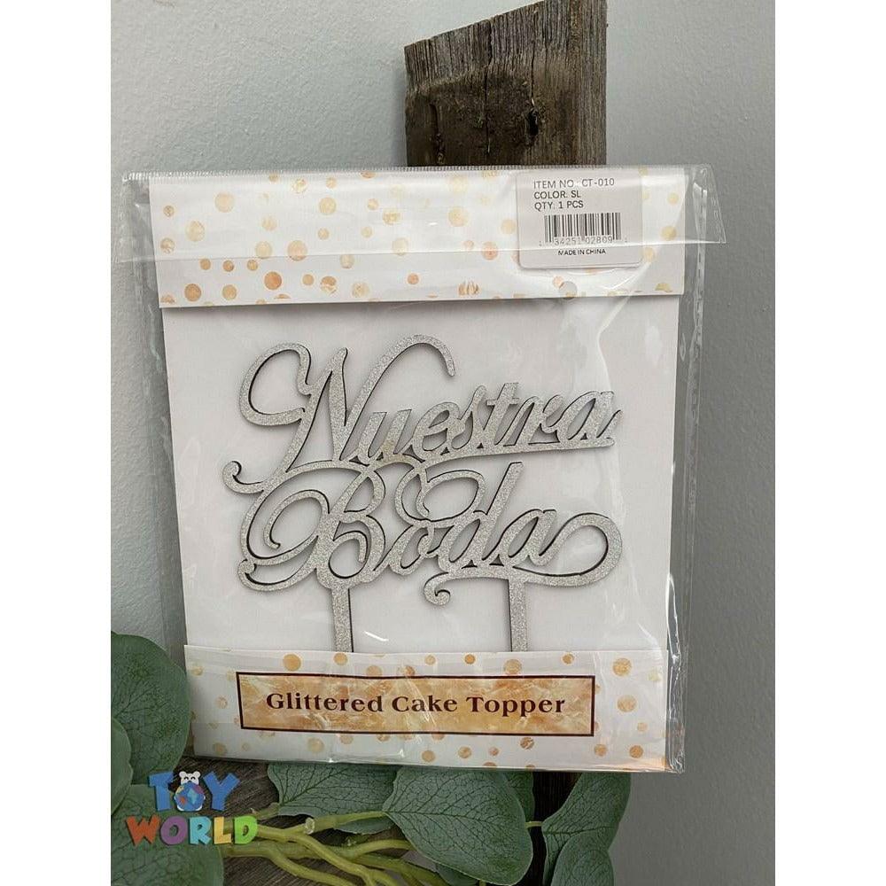 Nuestra Boda Cake Topper Silver - Toy World Inc