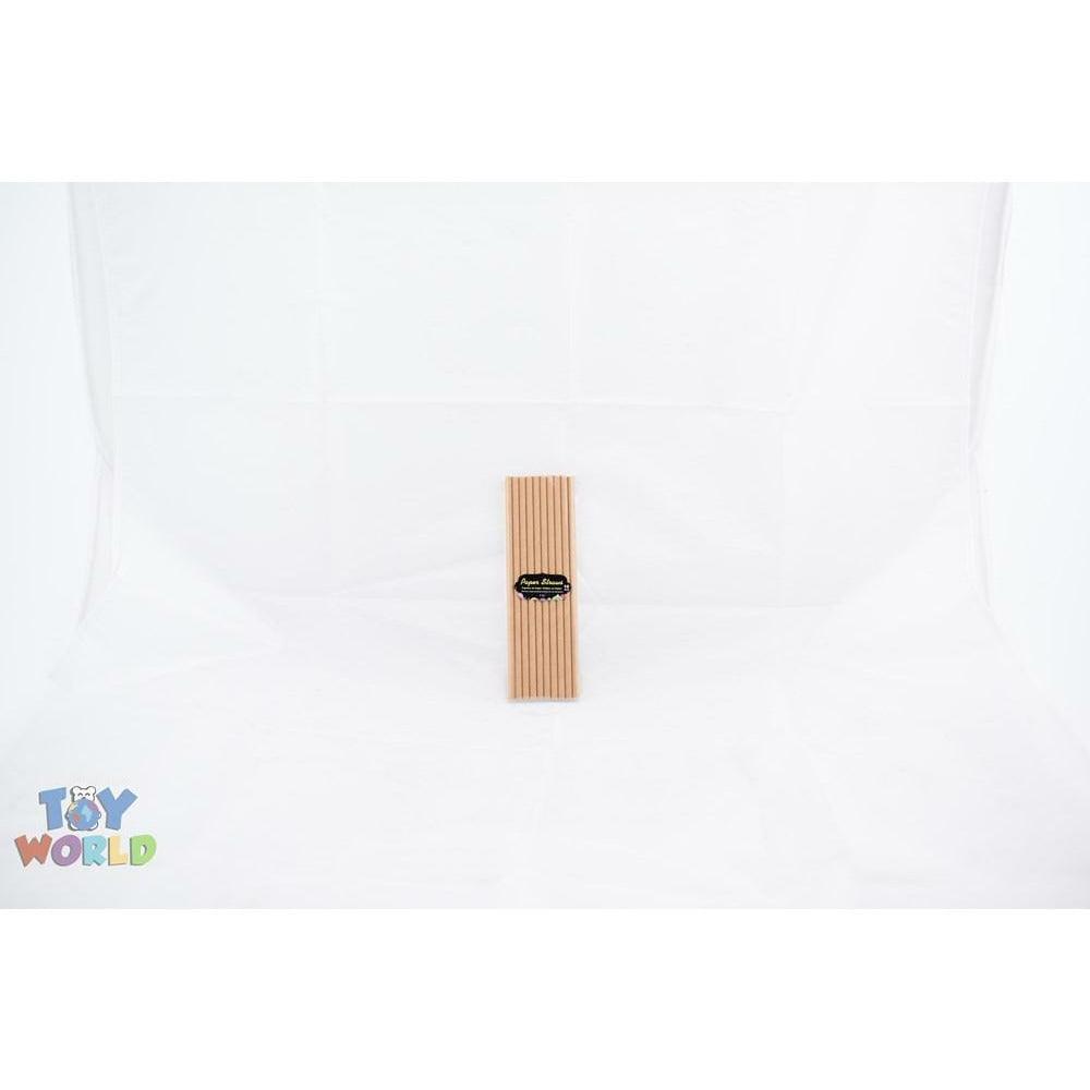 Paper Straws 7 in 10pcs/bag - Natural - Toy World Inc